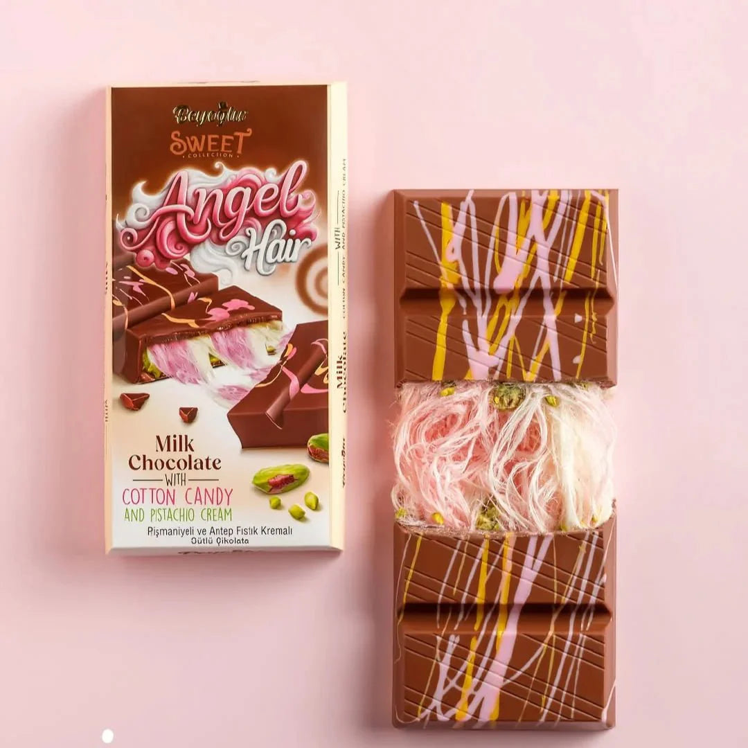 Angel Hair Chocolate with Cotton Candy and Pistachio Cream - 36 pieces  x 170 gr