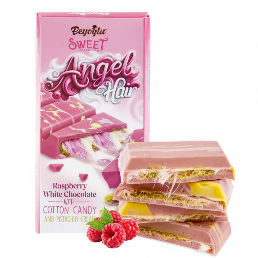 Angel Hair Raspberry Chocolate with Cotton Candy and Pistachio Cream - 36 Pieces x 170 gr