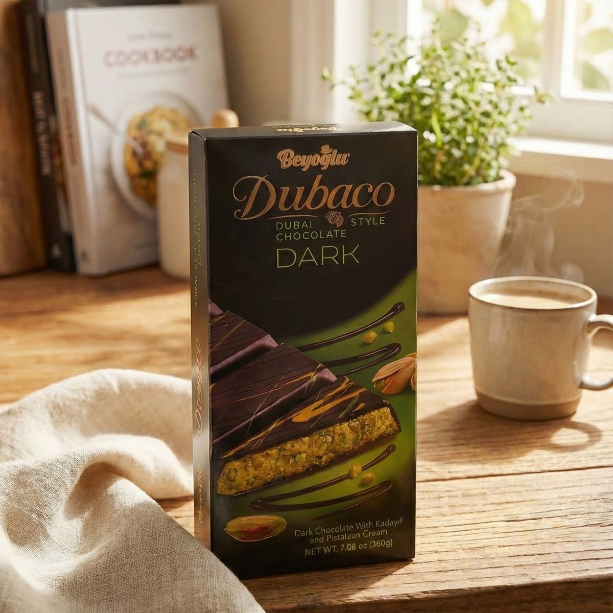 Dubaco Premium Dubai Style Dark Chocolate with Pistachio Cream & Crispy Kadaif - 36 Pieces x 200g