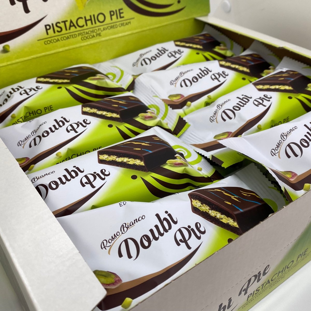 Dubai Cocoa & Pistachio Doubi Pie Cake - 144 Pieces x 40 gr