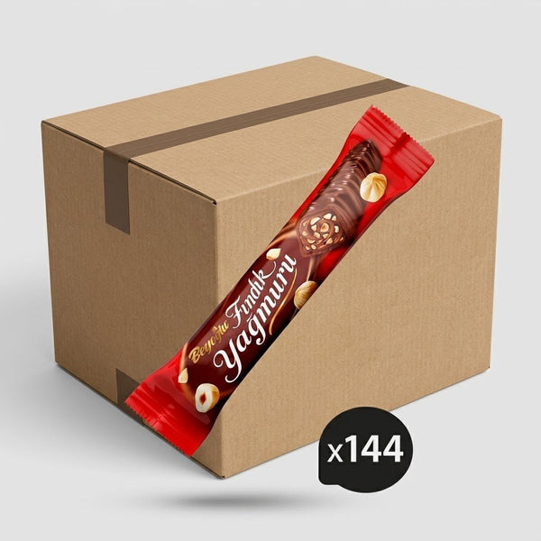 Beyoglu Hazelnut Rain Premium Chocolate Bar with Chopped Roasted Hazelnuts - 1.23 oz (35g) - Aladdin Business