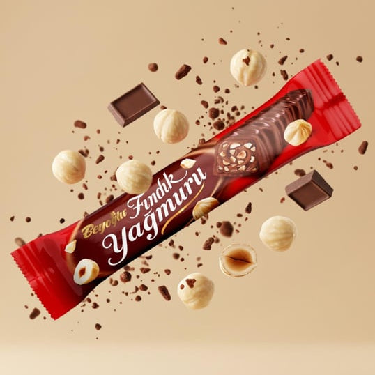 Hazelnut Rain Premium Chocolate Bar with Chopped Roasted Hazelnuts - 144 Pieces x 35g