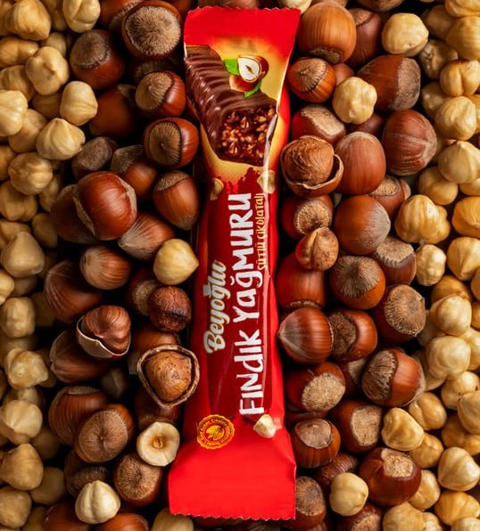 Hazelnut Rain Premium Chocolate Bar with Chopped Roasted Hazelnuts - 144 Pieces x 35g