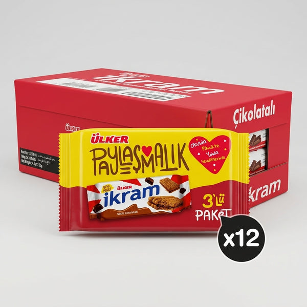 Ikram Biscuits with Chocolate Cream 3x84g - 252 g x 12 Packs