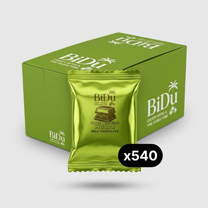 BiDu Premium Dubai - Style Chocolate with Pistachio & Shredded Wheat - 17g - Aladdin Business