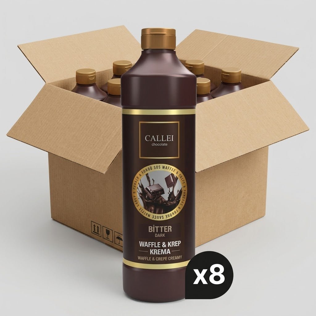 Bitter Chocolate Sauce for Waffle, Pancake, Crepe & Fondue - 8 Pieces x 1000g - Aladdin Business