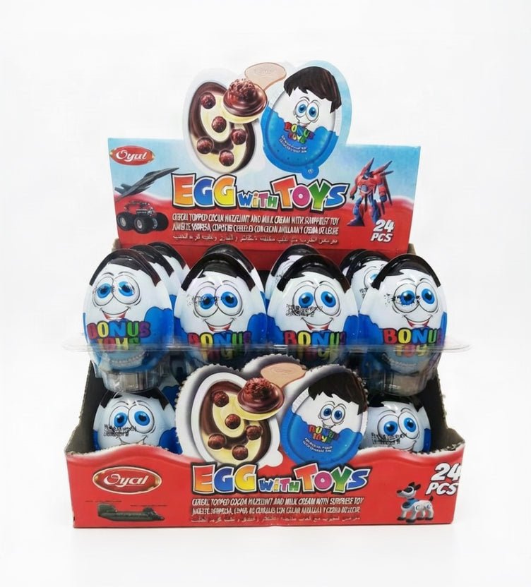 Bonus Toys Plastic Egg Chocolate with Toys (Blue) – 20 g (144 pcs / Case) - Aladdin Business