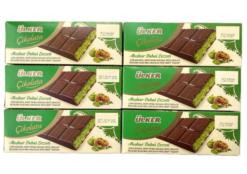 Ulker Dubai Chocolate with Antep Pistachio & Crispy Kataifi - 93g x 36 Pieces