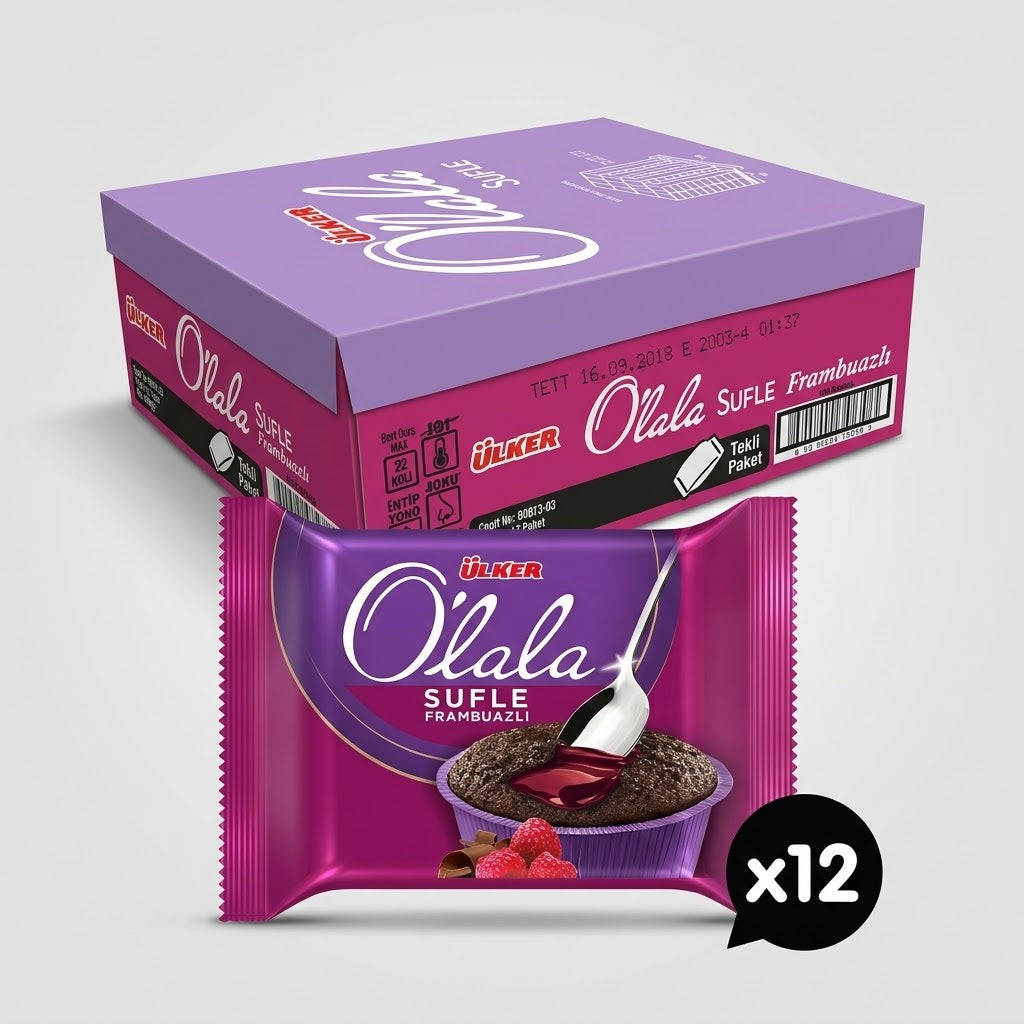 O'lala Chocolate Souffle with Raspberry - 70g x 12 Pieces