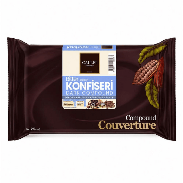 Callei Eko Dark Compound Chocolate – 1 Case - 8 Packs x 2.5 kg OPP Foil - Aladdin Business