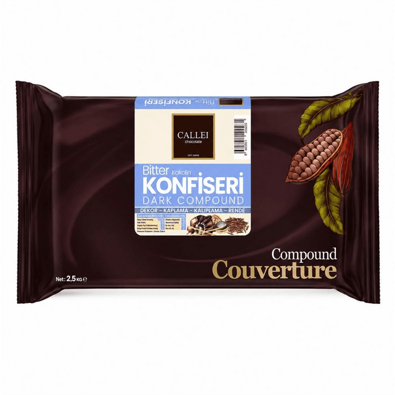 Callei Eko Dark Compound Chocolate – 1 Case - 8 Packs x 2.5 kg OPP Foil - Aladdin Business