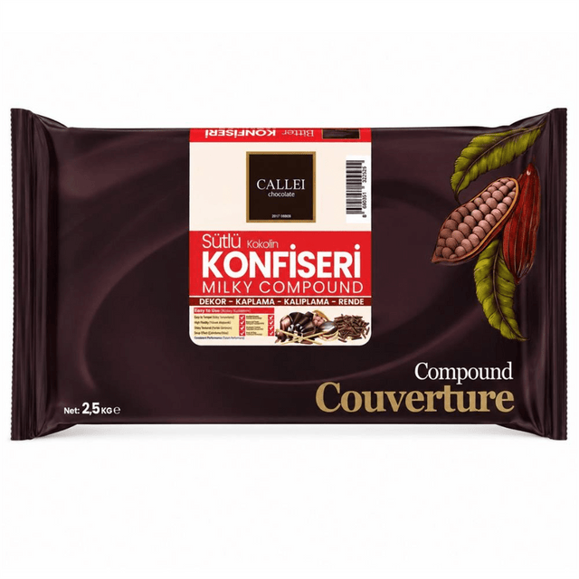 Callei Eko Milk Compound Chocolate – 1 Case - 8 Packs x 2.5 kg OPP Foil - Aladdin Business