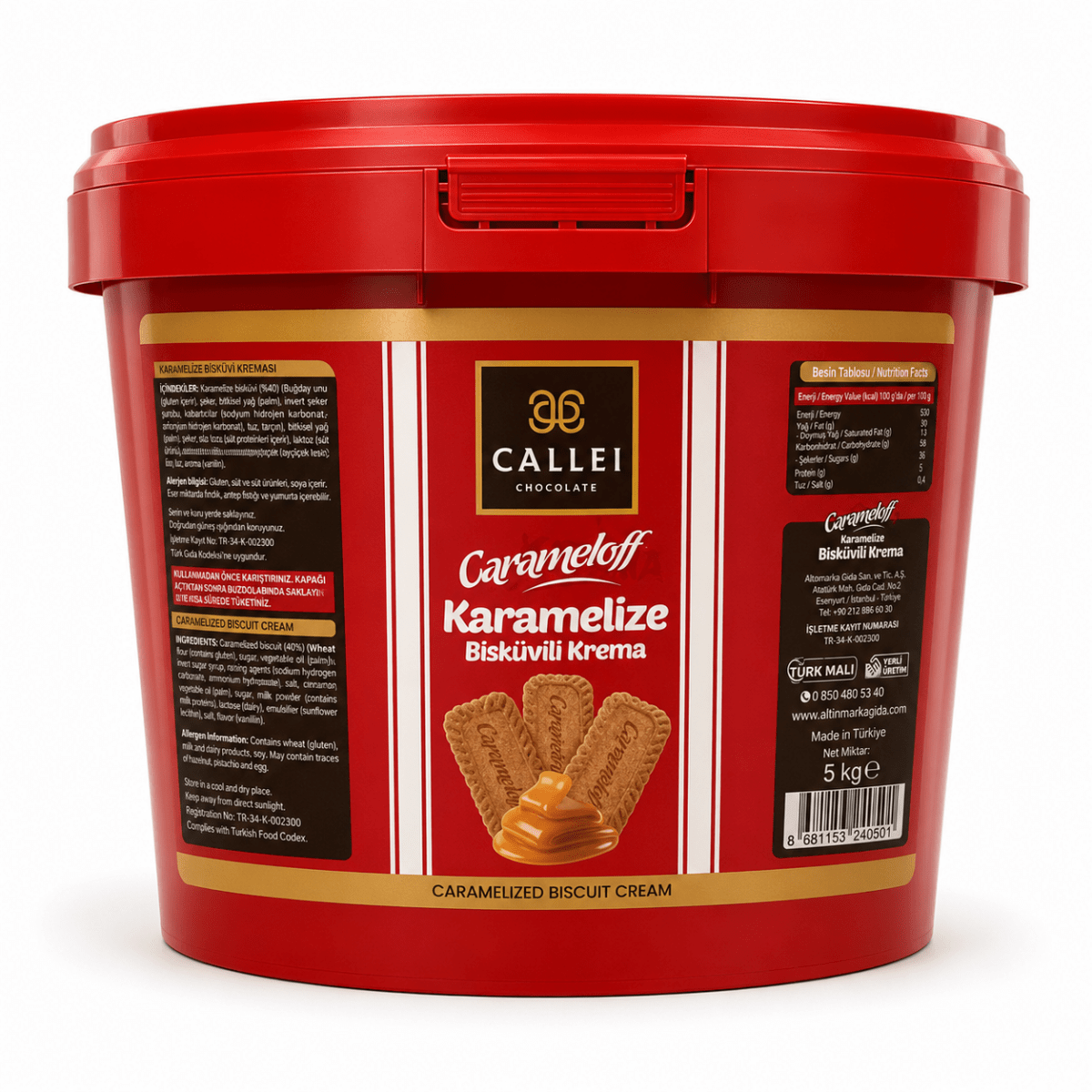 Callei Premium Caramelized Biscuit Cream – 1 Bucket - 5 kg - Aladdin Business