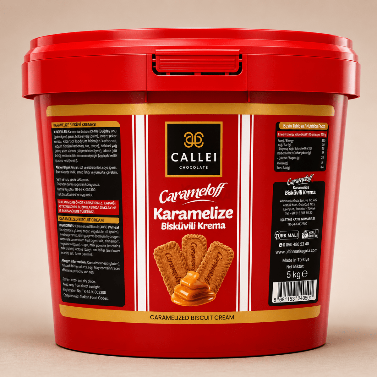 Callei Premium Caramelized Biscuit Cream – 1 Bucket - 5 kg - Aladdin Business