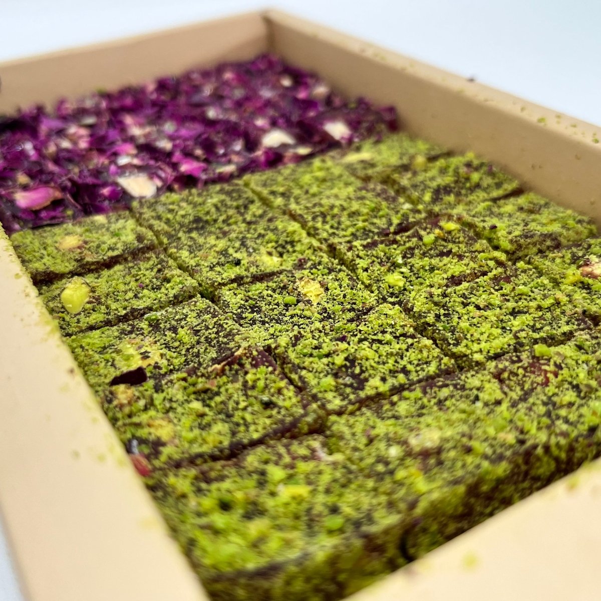 Premium Assorted Turkish Delight (Double Pistachio & Rose Petal) - 14 Pieces x 300g