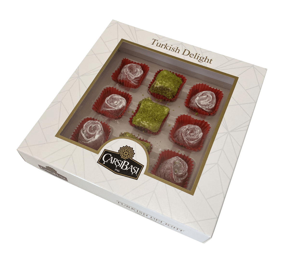 Premium Assorted Turkish Delight (Pistachio & Rose) - 8 Piece x 180 grams