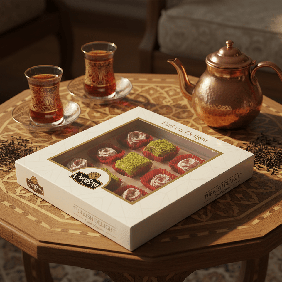 Premium Assorted Turkish Delight (Pistachio & Rose) - 8 Piece x 180 grams