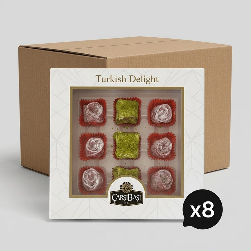 Carsibasi Premium Assorted Turkish Delight (Pistachio & Rose) - 180g Gift Box - Aladdin Business