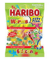 Sour Gummy Worm Candy - 1 Case - 120 Packs x 70g Each