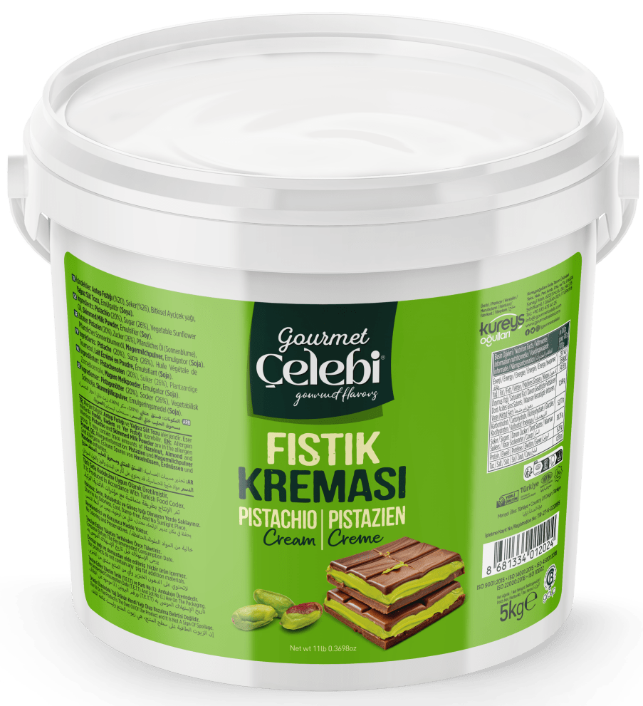 Celebiogullari Professional Antep Pistachio Cream (20% Pistachio) - 500g, 1kg & 5kg Buckets - Aladdin Business