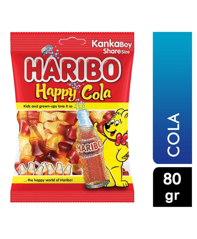 Classic Cola Bottle Gummy Candy - 1 Case - 120 Packs x 80g Each
