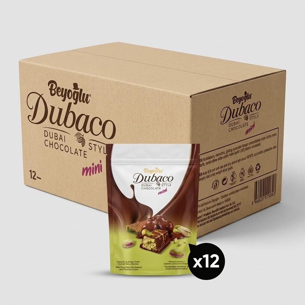 Dubaco Mini Dubai Style Chocolate - 12 Bags x 250g - Aladdin Business