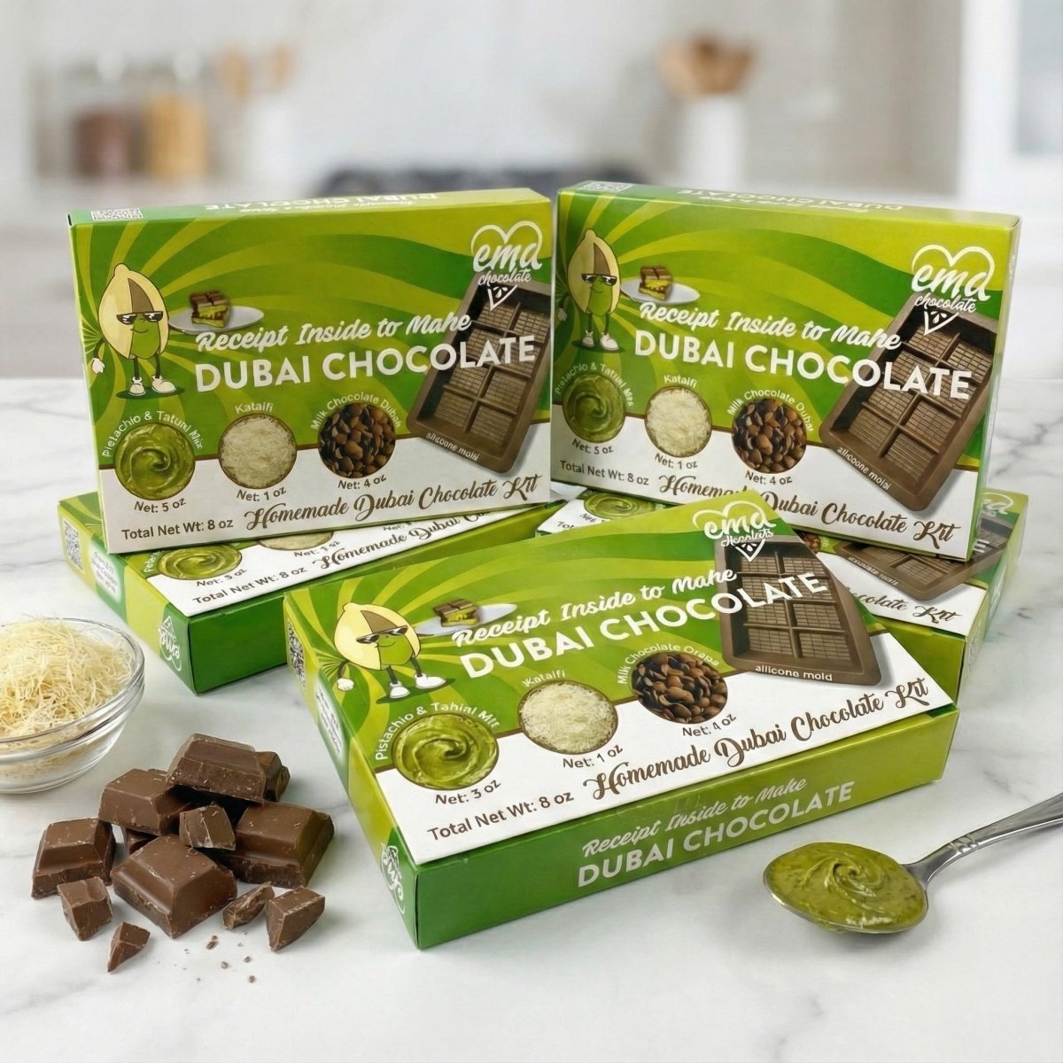 Dubai Chocolate Preparation Pack - All in One DIY Preparation Kit - 15 Packs