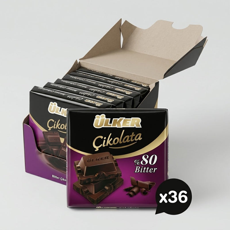 Dark Square Chocolate %80 - 60g x 36 Pieces