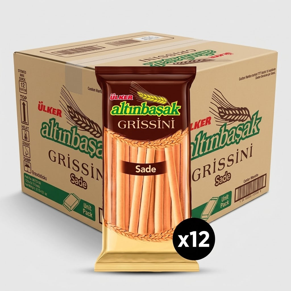 Altinbasak Grissini Plain Breadsticks - 125g x 12 Pieces