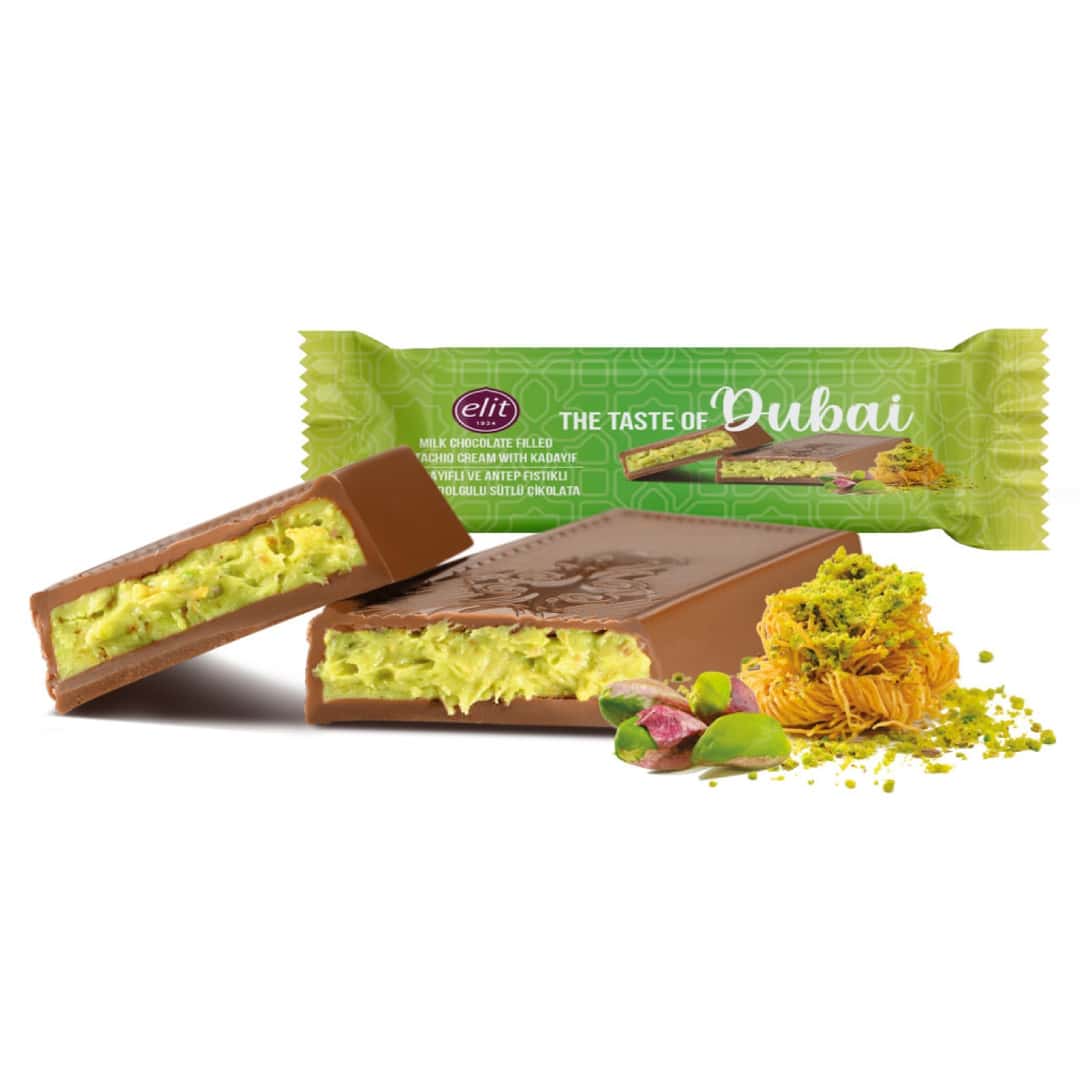 Elit Dubai Chocolate with Pistachio Cream and Crispy Kataifi - 30g - Aladdin Business
