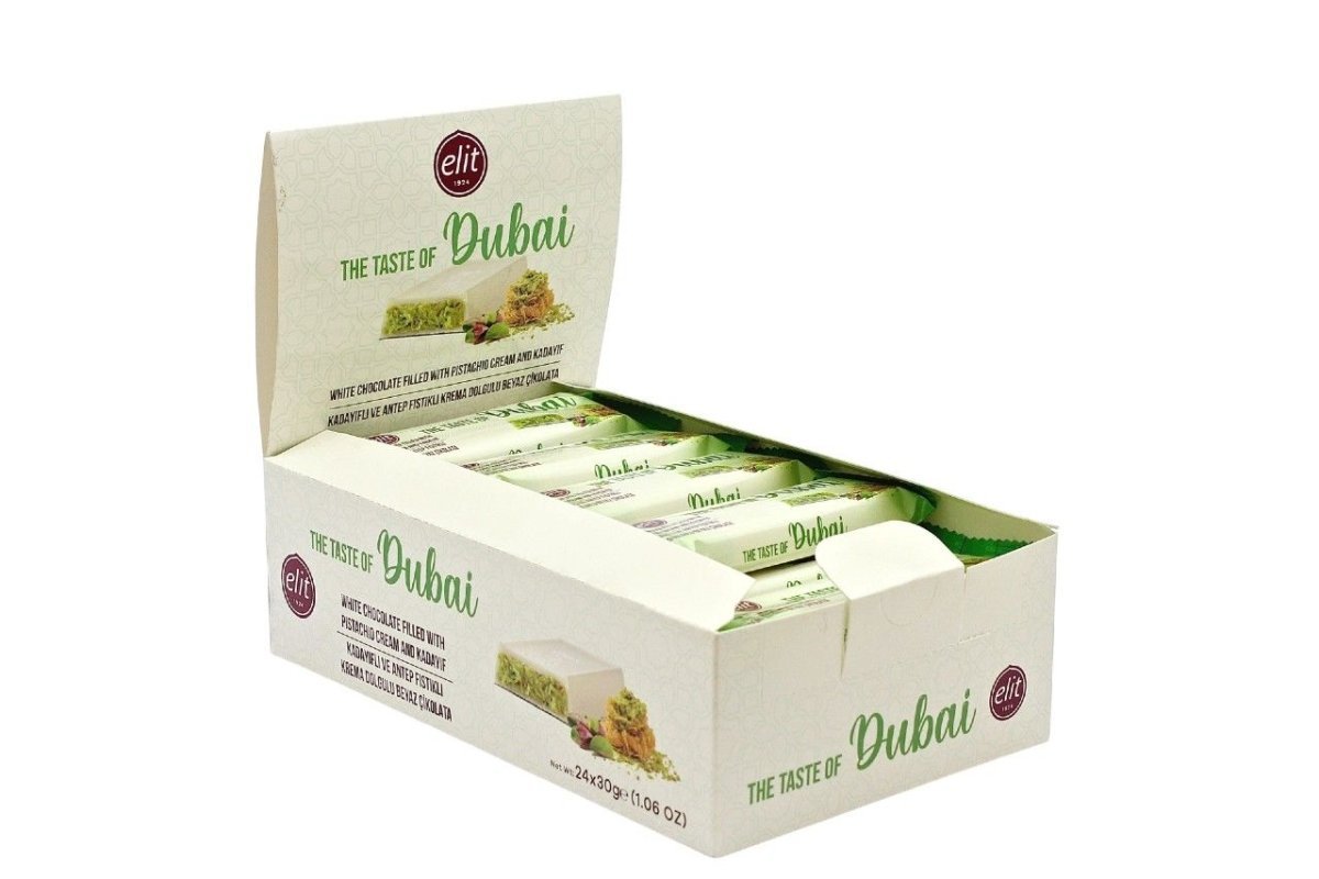Elit Dubai White Chocolate with Pistachio Cream and Crispy Kataifi - 30g - Aladdin Business