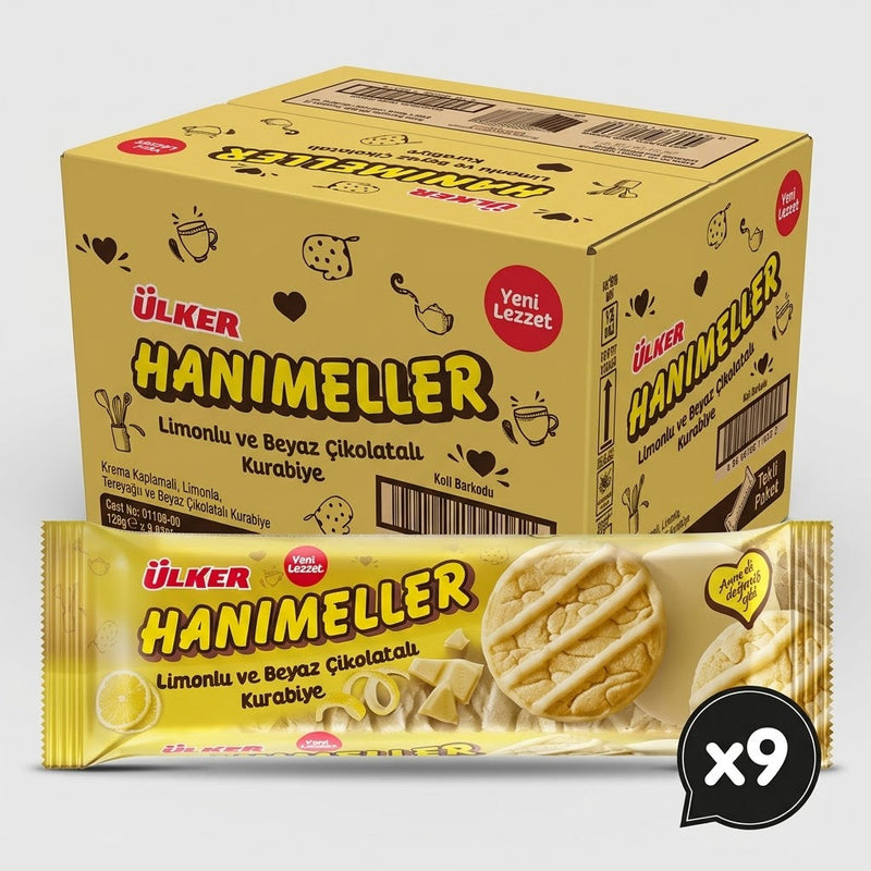 Hanimeller Cookies with Lemon and White Chocolate - 138g x 9 Packs