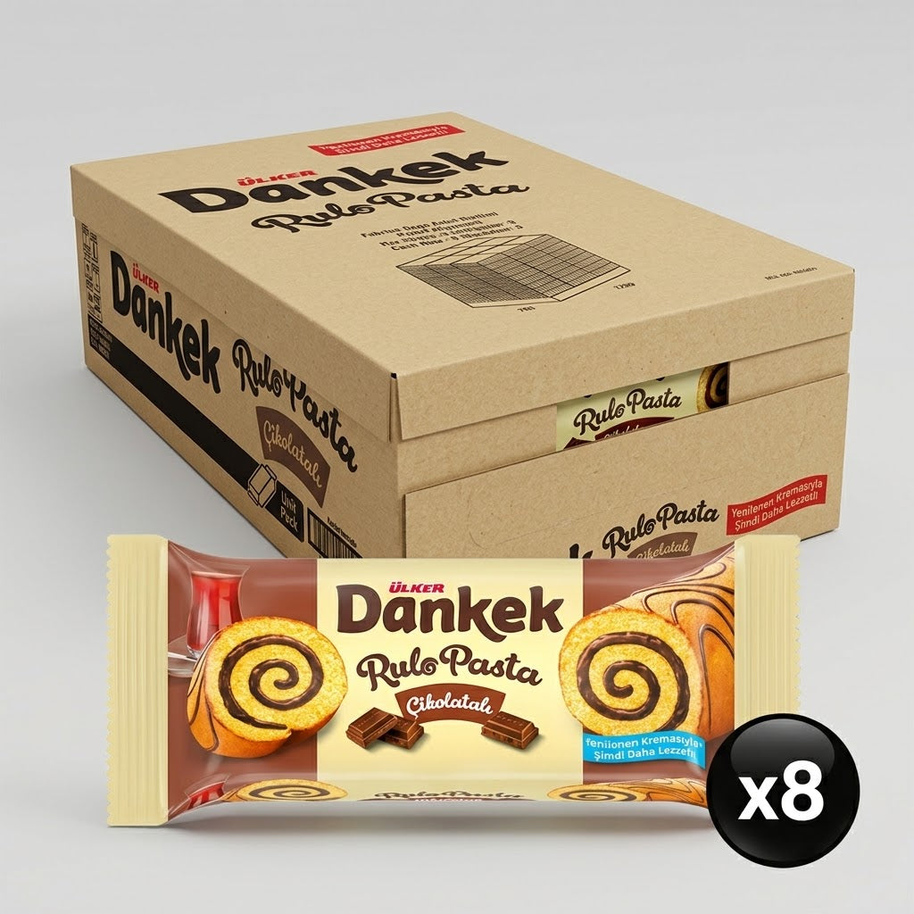 Dankek Roll Cake with Chocolate - 235g x 8 Packs