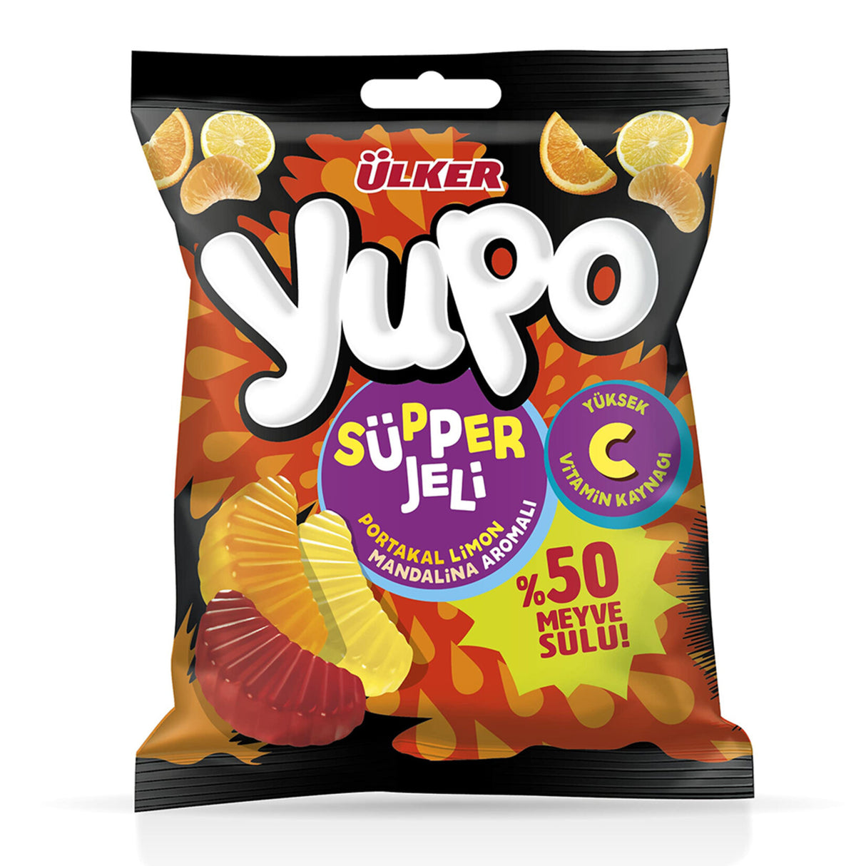 Vitamin C Fortified Super Jelly Candies - 1 Case - 24 Packs x 64g Each