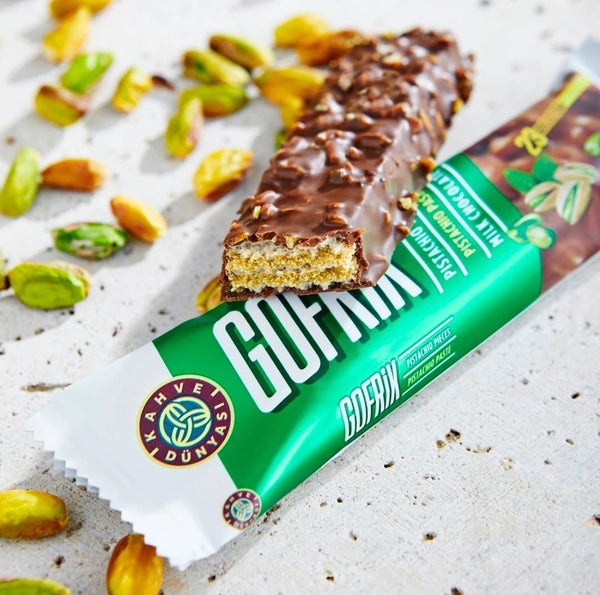 Gofrik Chocolate Bar with Antep Pistachios - 33g x 24 Pieces