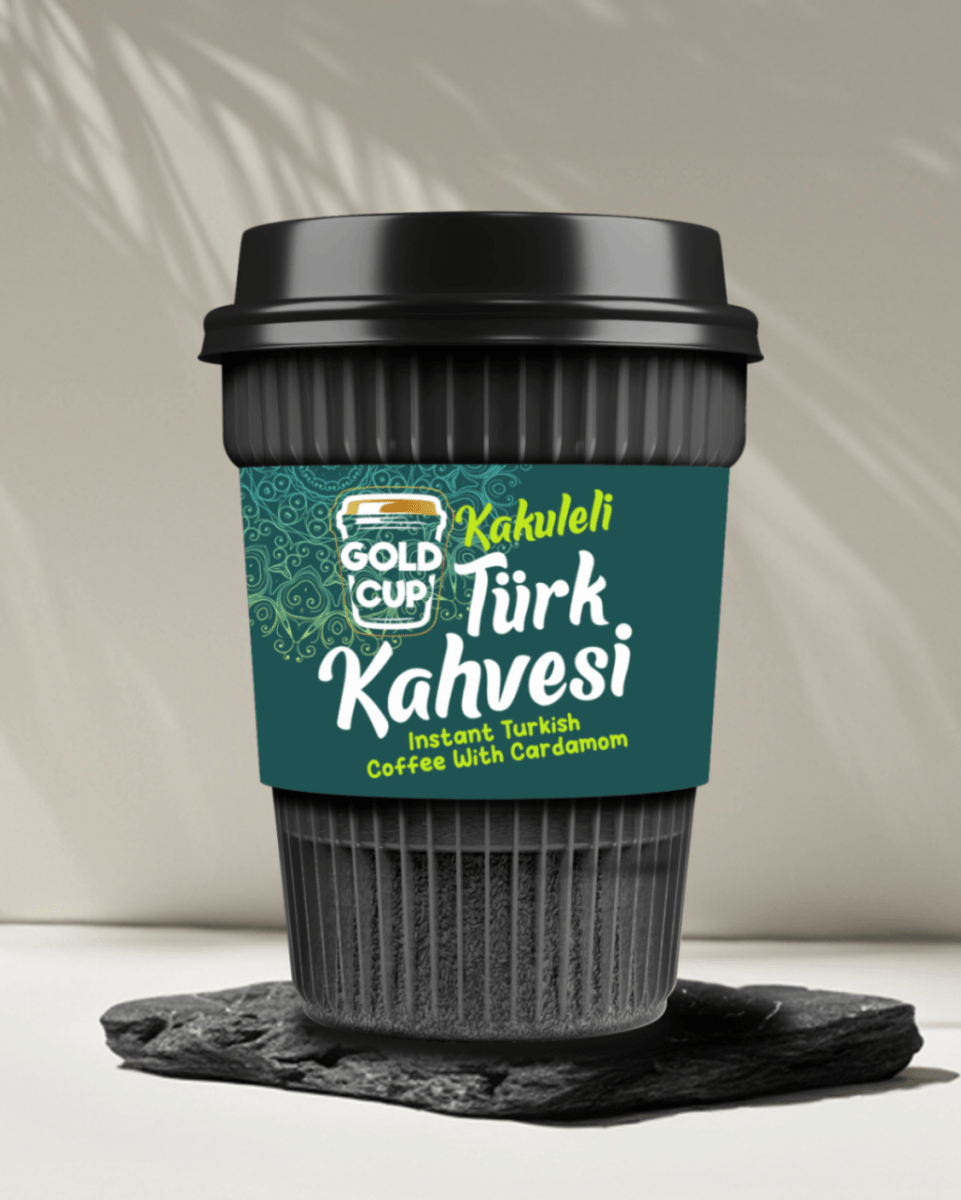 Gold Cup Instant Turkish Coffee with Cardamom | Case of 120 - Aladdin Business