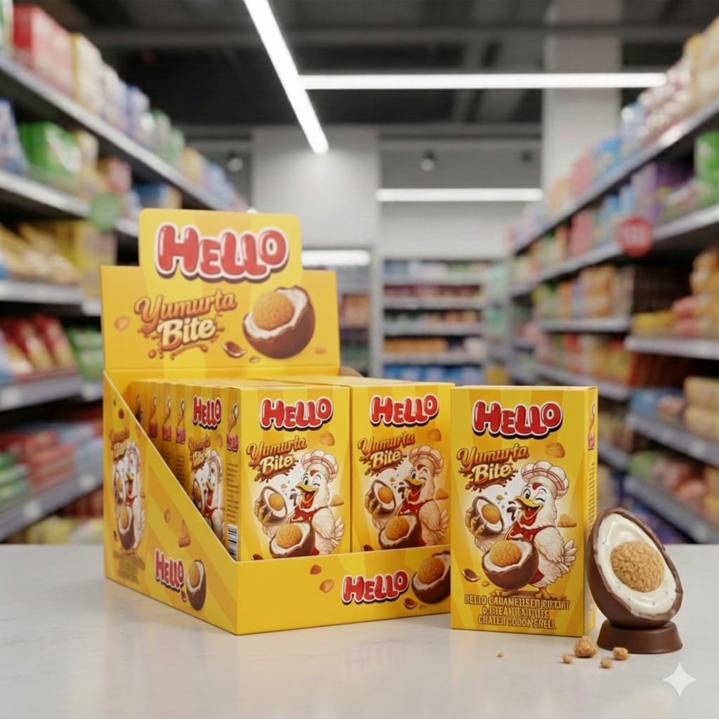 Hello Egg with Biscuit Chocolate Filled with Biscuits – 50 g (144 pcs / Case) - Aladdin Business