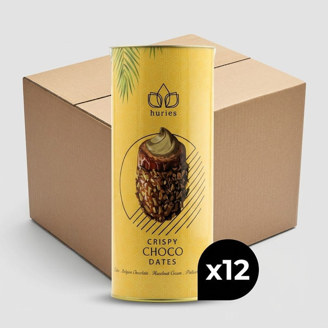 Huries Premium Almond - Stuffed Crispy Chocolate Dates - 200g Tube - Aladdin Business