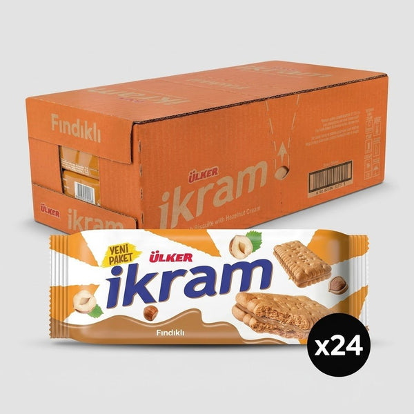Ikram Biscuits with Hazelnut Cream - 84g x 24 Pieces - Aladdin Business