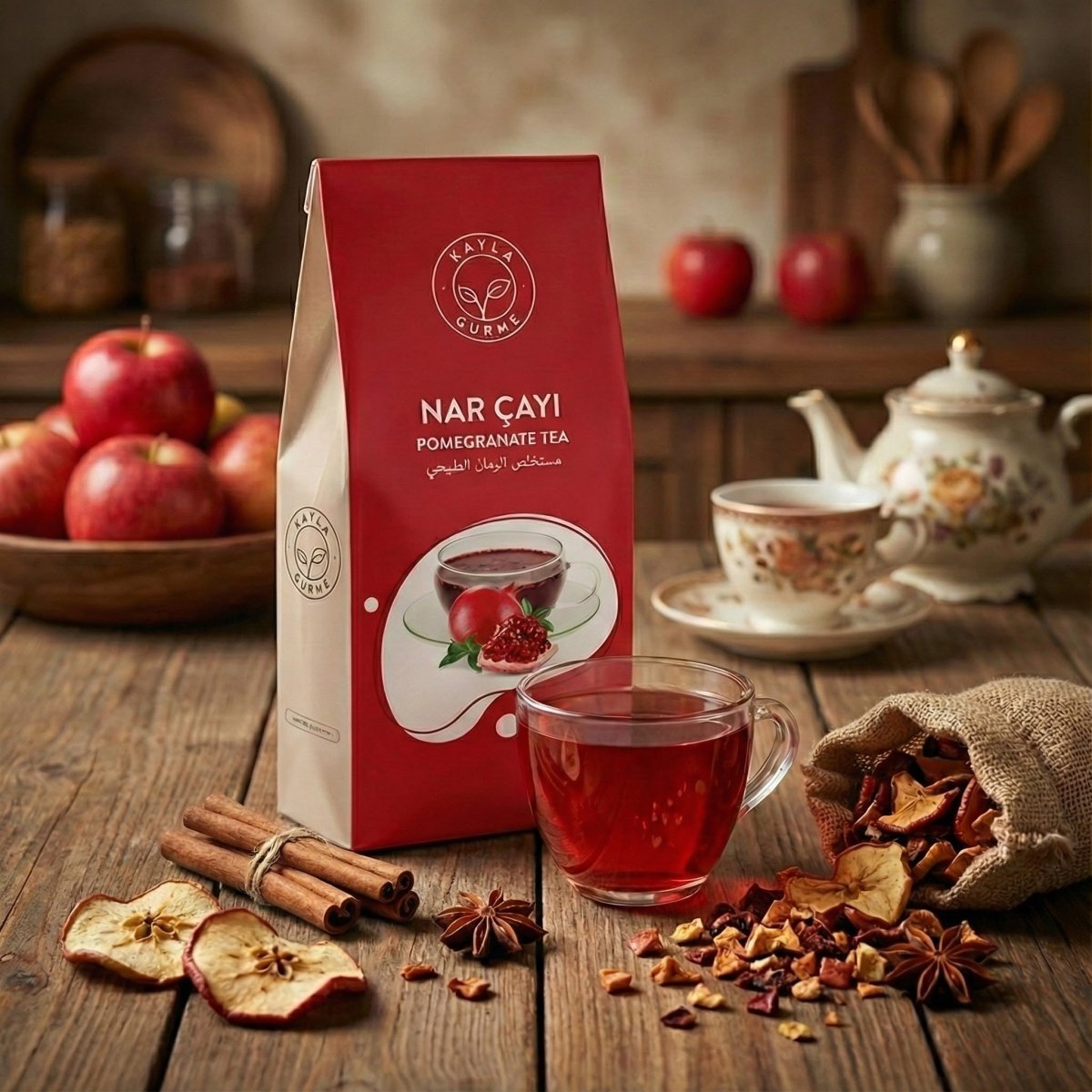Kayla Gurme Instant Pomegranate Tea with Real Fruit Granules - 250g - Aladdin Business