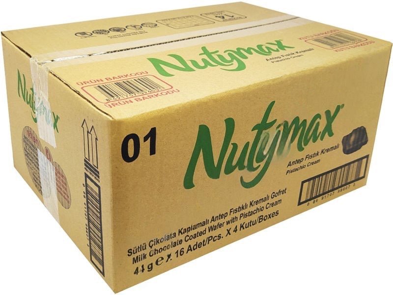 Nutymax Pistachio Chocolate Wafer Bar - 64 Packs x 44g - Aladdin Business