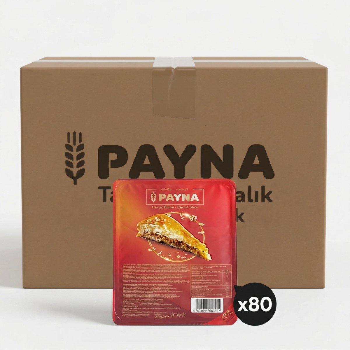 Packaged Carrot Slice Baklava with Walnut - 4 Slices - Aladdin Business
