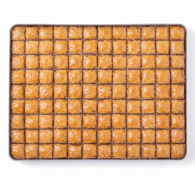 Packed Turkish Walnut Baklava Tray (75 Slices) with 1 Year Shelf Life - 5 Trays x 2.5kg