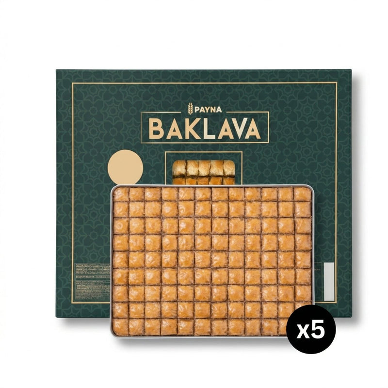 Payna Packed Turkish Walnut Baklava Tray (75 Slices) with 1 Year Shelf Life - 2.5kg - Aladdin Business