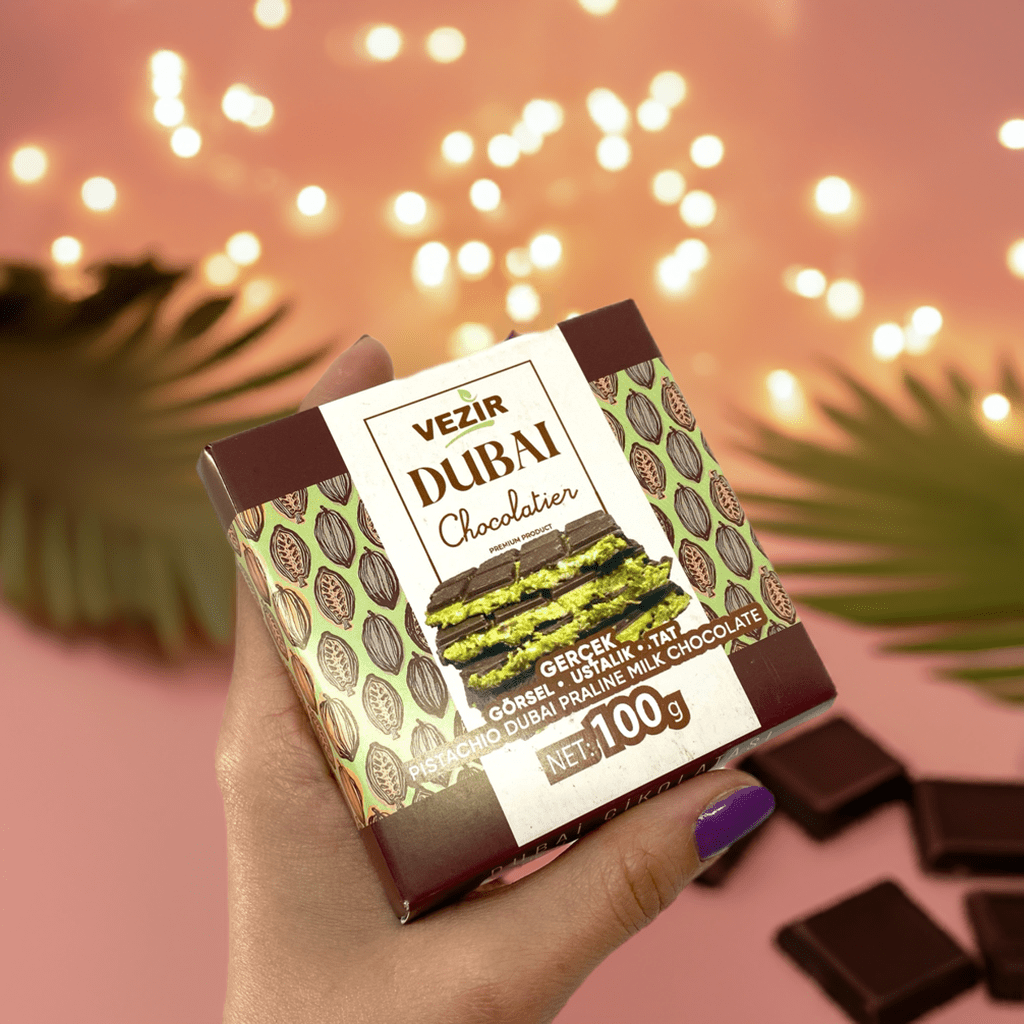 Pistachio Praline Dubai Chocolate Bar - Crispy & Nutty Delight - Aladdin Business