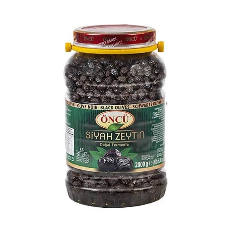 Turkish Oiled Black Olives, Extra Small (321 - 350 Count) - 4 x 2kg - Aladdin Business