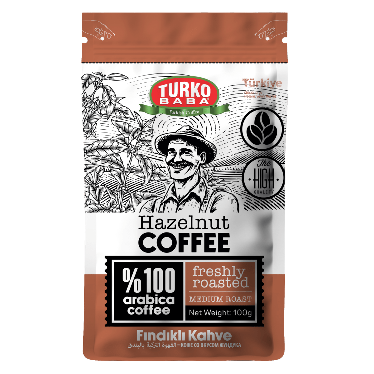 TURKOBABA Premium Hazelnut Flavored Arabica Coffee - 100g - Aladdin Business