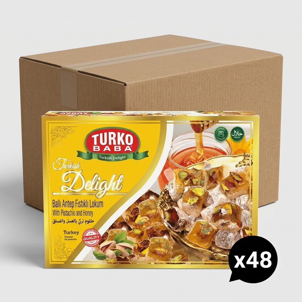 TURKOBABA Premium Honey Pistachio Turkish Delight Lokum - 225g - Aladdin Business
