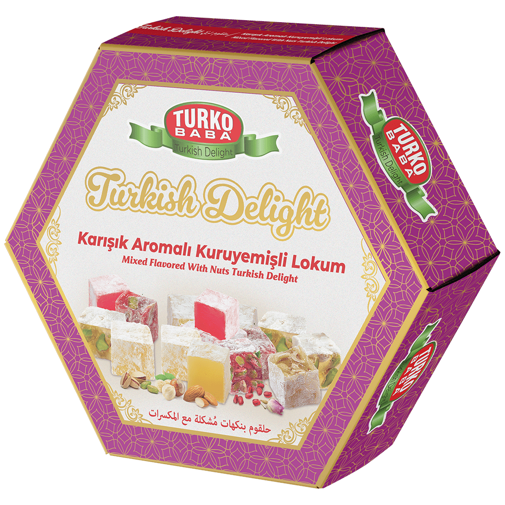 TURKOBABA Premium Mixed Nuts Turkish Delight Lokum - 250g - Aladdin Business
