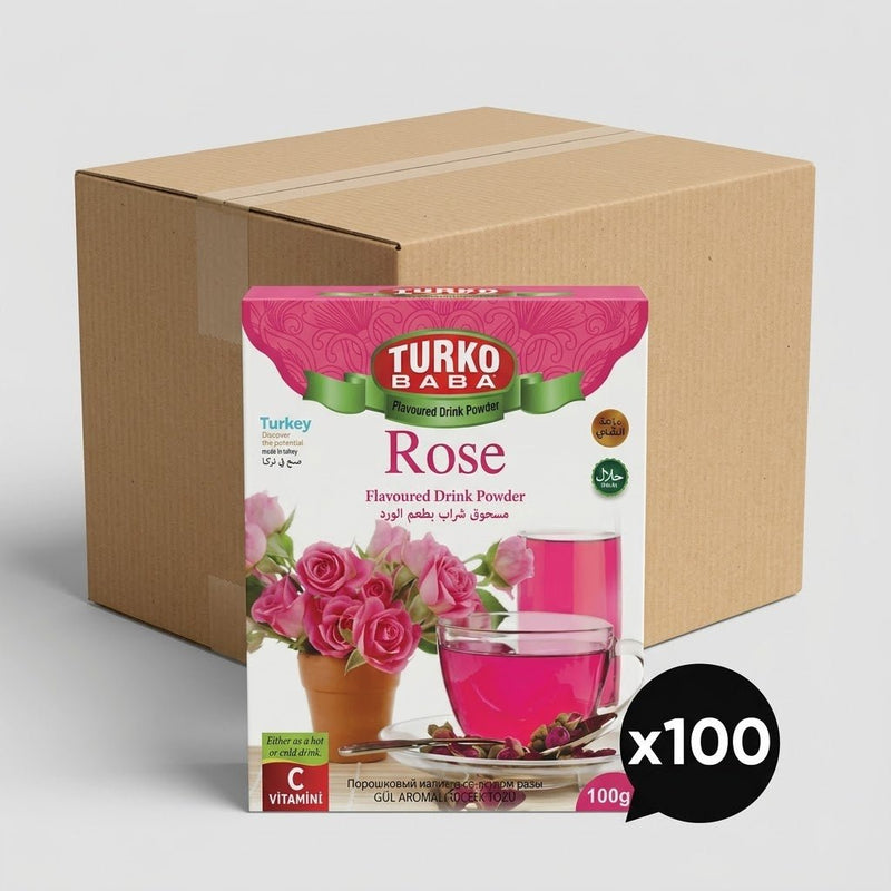 TURKOBABA Premium Rose Flavored Instant Drink Mix - 100g - Aladdin Business